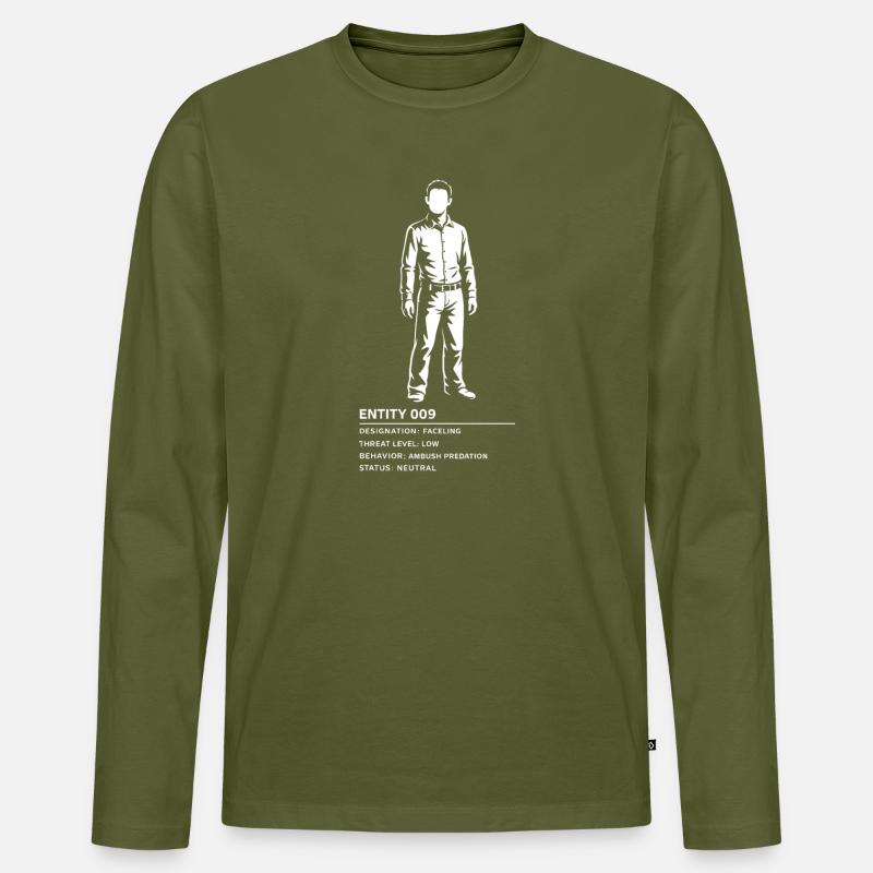 Backrooms Entity 9 white - Männer Premium Bio Langarmshirt - Khaki
