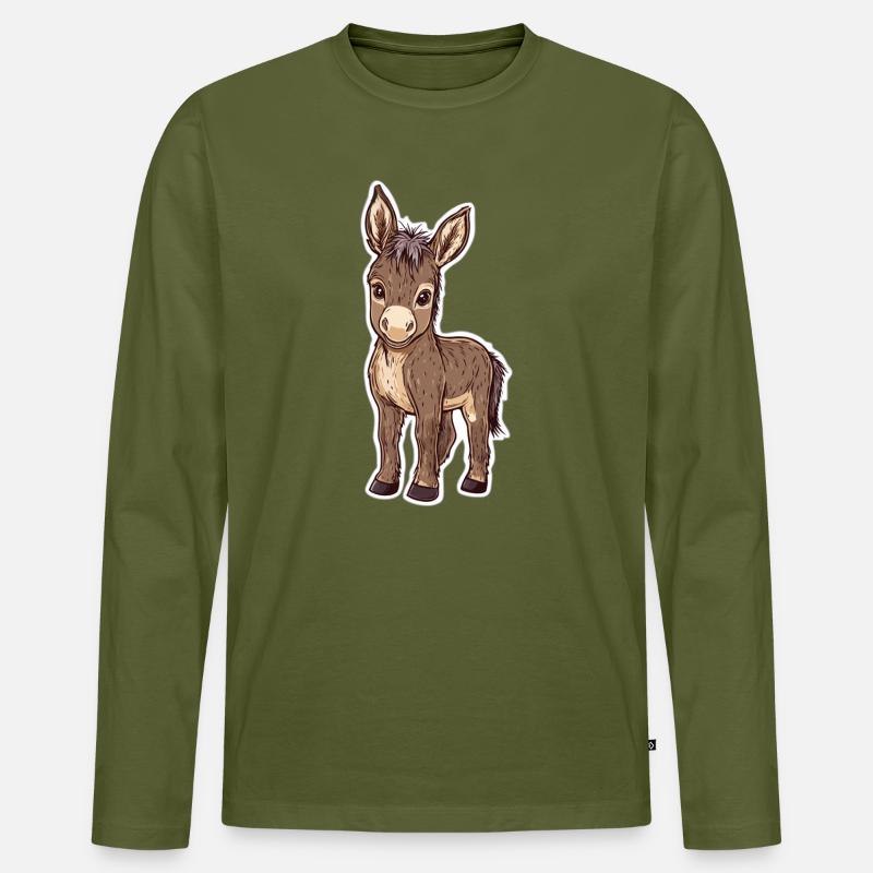 Esel - Männer Premium Bio Langarmshirt - Khaki