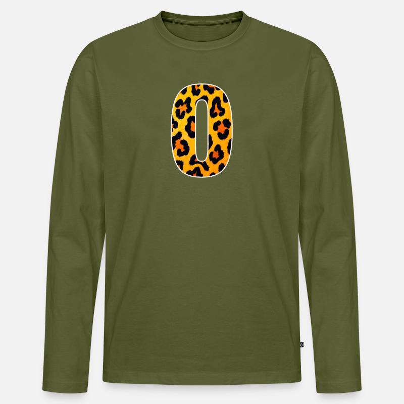 Leopard Zero Print - Männer Premium Bio Langarmshirt - Khaki