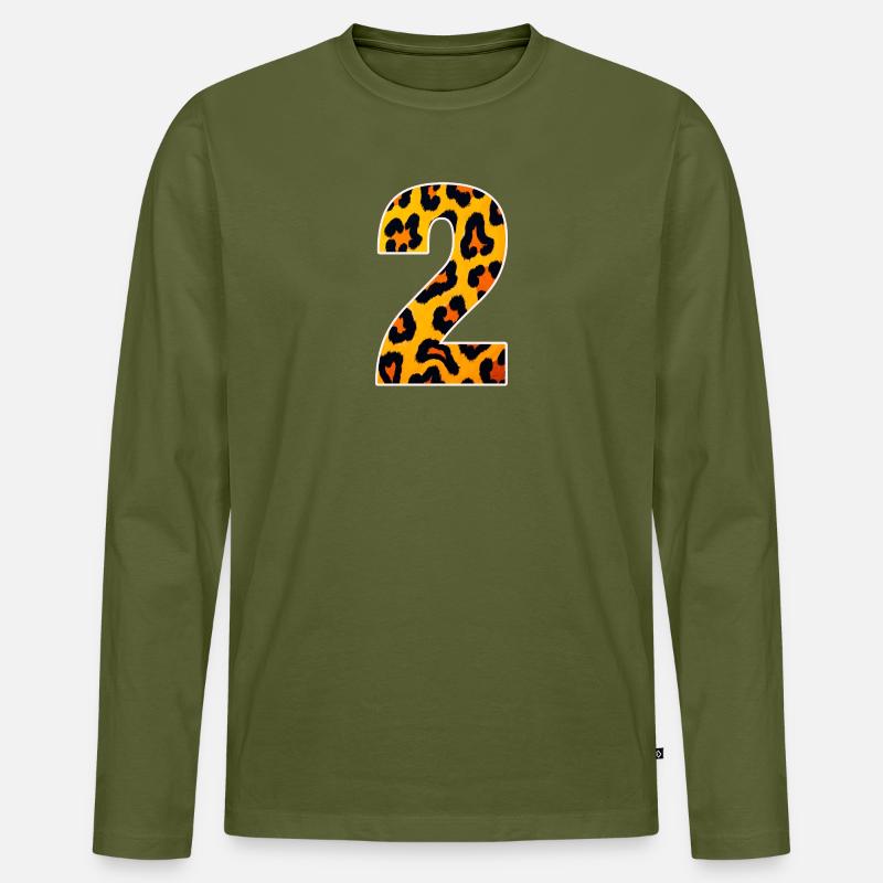 Leopard Neon Tierprint - Männer Premium Bio Langarmshirt - Khaki