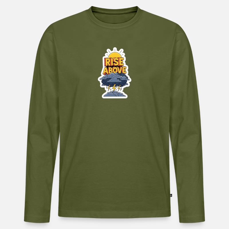 Aufstieg über den Sturmhimmel - Männer Premium Bio Langarmshirt - Khaki