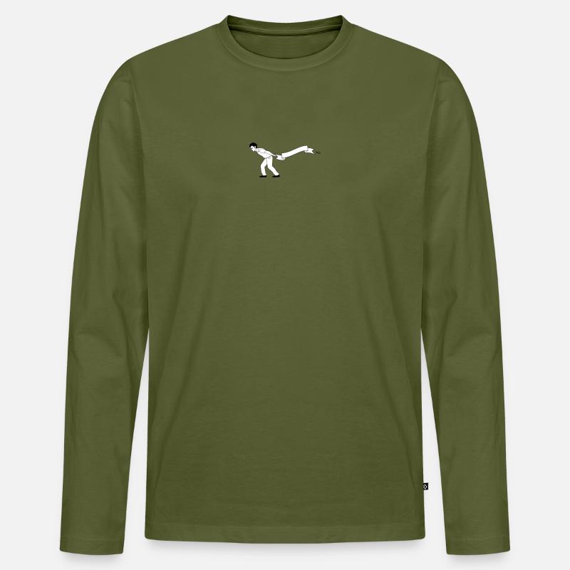 man pulls Banner | Bannerträger - Männer Premium Bio Langarmshirt - Khaki