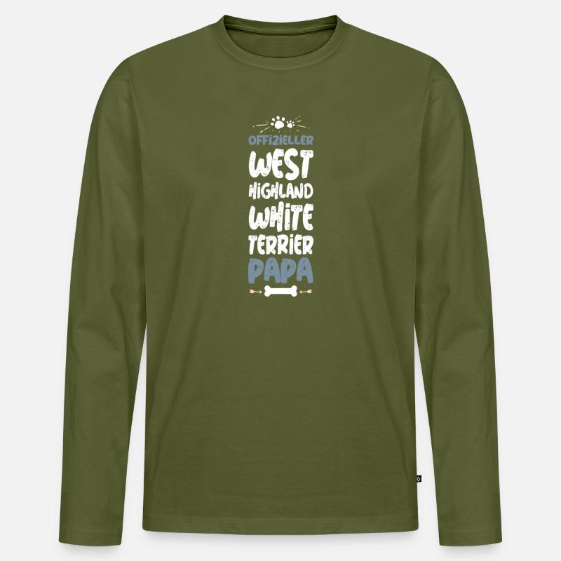WEST_HIGHLAND_WHITE_TERRIER - Männer Premium Bio Langarmshirt - Khaki