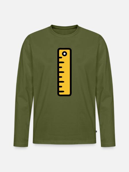 Scale Ruler Tool Office - Men's Premium Organic Long Sleeve Shirt - khaki
