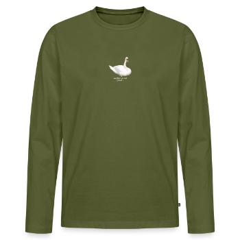 Vergässe was isch gscheh - Männer Premium Bio Langarmshirt - Khaki - Vorne - Nico (187cm)