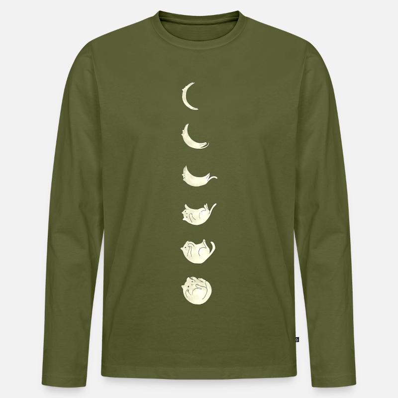 Mondkatze - Männer Premium Bio Langarmshirt - Khaki