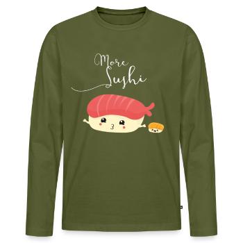 Équipe Sushi Sœurs Manga Manga Mignons Cosplay Japon Amis - T-shirt manches longues Premium bio Homme - kaki - Devant - Nico (187cm)