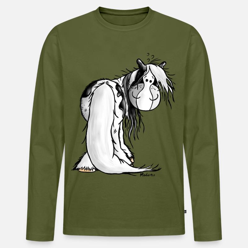 Irish Tinker Pferd - Horse - Schecke - Männer Premium Bio Langarmshirt - Khaki
