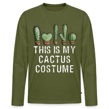 This Is My Cactus Costume I Cactus Costume Plants - Men's Premium Organic Long Sleeve Shirt - khaki - Front - Nico (187cm)