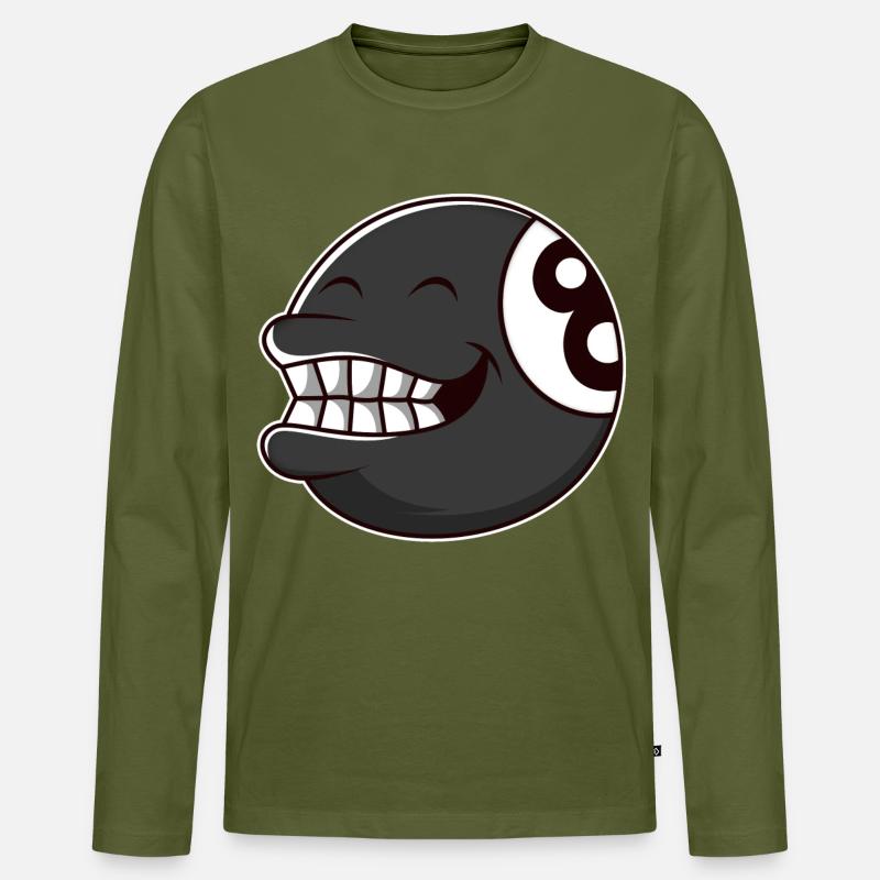 Billardkugel 8 - Männer Premium Bio Langarmshirt - Khaki