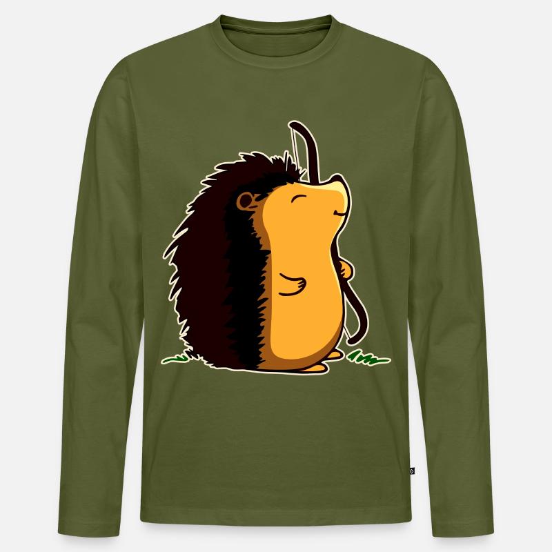 Bogenschützen-Igel - Männer Premium Bio Langarmshirt - Khaki