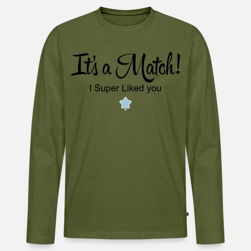 Es ist ein Match! - Männer Premium Bio Langarmshirt - Khaki