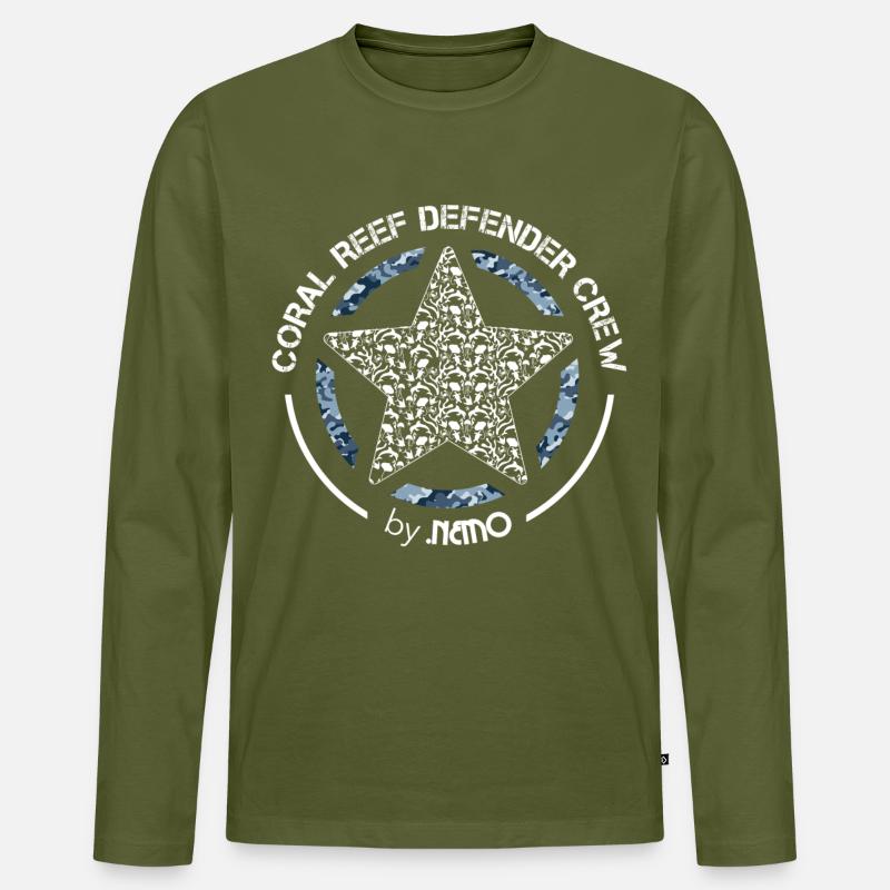 CORAL REEF DEFENDER von . Nemo - Männer Premium Bio Langarmshirt - Khaki