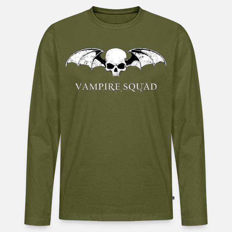 Vampire Squad Weiß - Männer Premium Bio Langarmshirt - Khaki