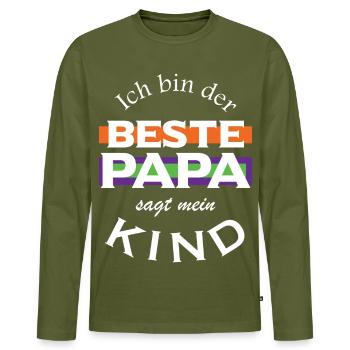 Ich bin der beste Papa - Männer Premium Bio Langarmshirt - Khaki - Vorne - Nico (187cm)