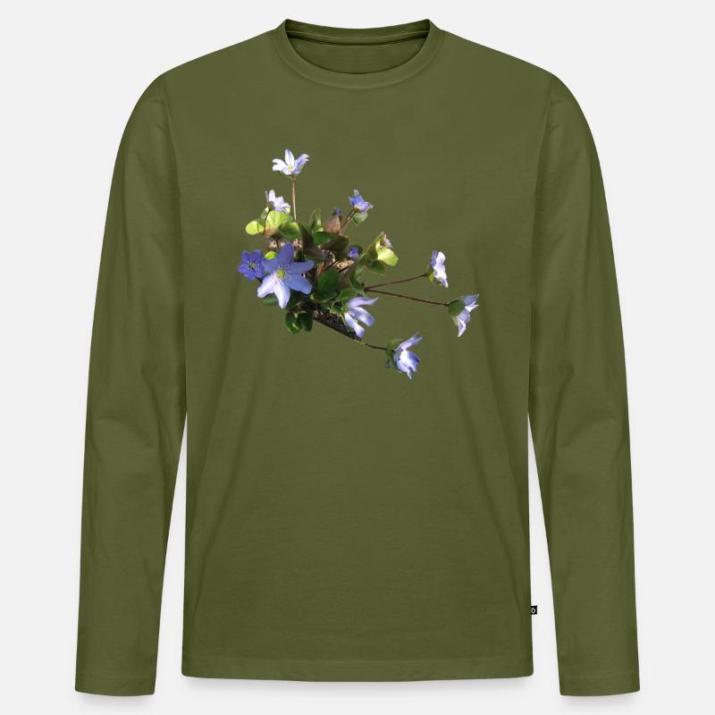 Leberblümchen - Männer Premium Bio Langarmshirt - Khaki