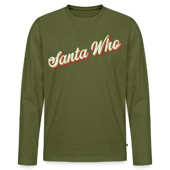 Design de Noël du Père Noël - T-shirt manches longues Premium bio Homme - kaki - Devant - Nico (187cm)