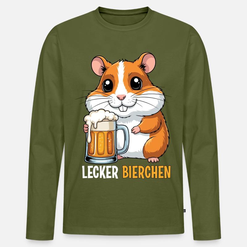 Lecker Bierchen - Männer Premium Bio Langarmshirt - Khaki
