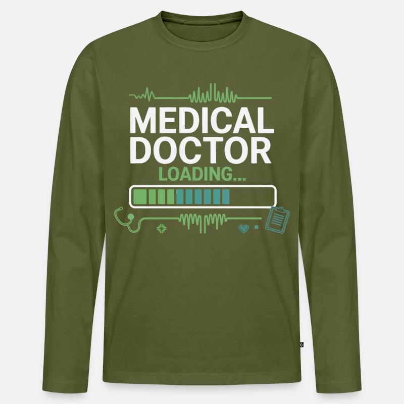 Medizinischer Doktor Loading - Männer Premium Bio Langarmshirt - Khaki