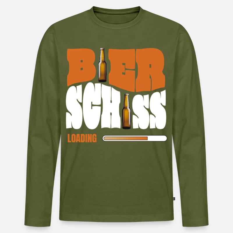 Bierschiss Loading - Männer Premium Bio Langarmshirt - Khaki