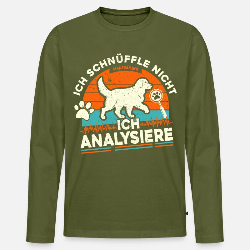 Ich schnüffle nicht - ich analysiere - Männer Premium Bio Langarmshirt - Khaki