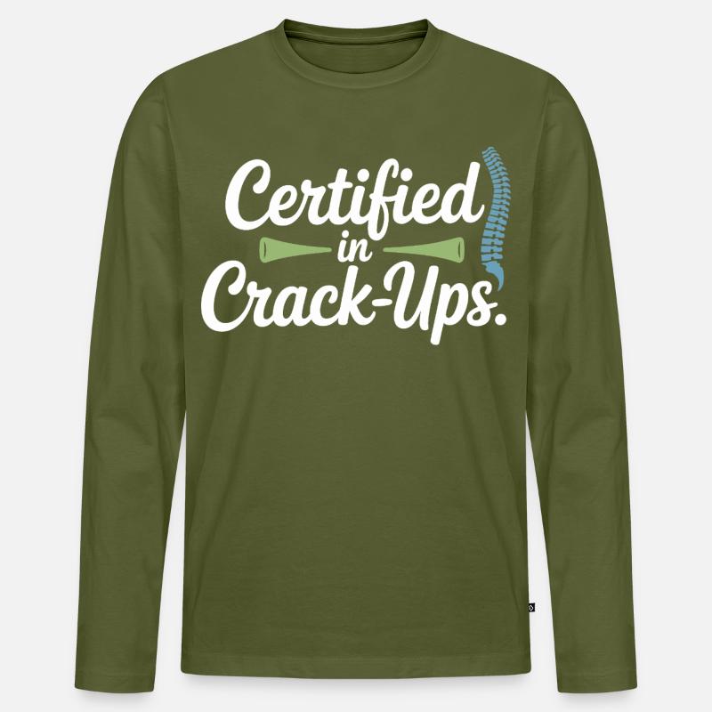 Lizenzierte DC Klinische Wirbelwirbelintegrität - Männer Premium Bio Langarmshirt - Khaki