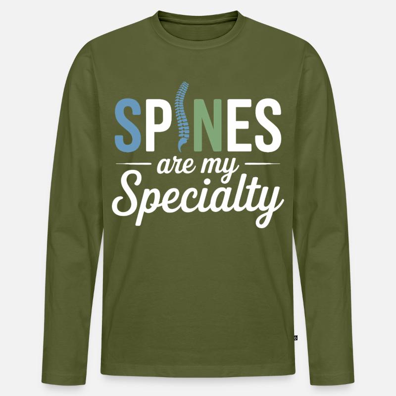 Lizenzierte DC Professional Spinal Adjustment Apparel - Männer Premium Bio Langarmshirt - Khaki