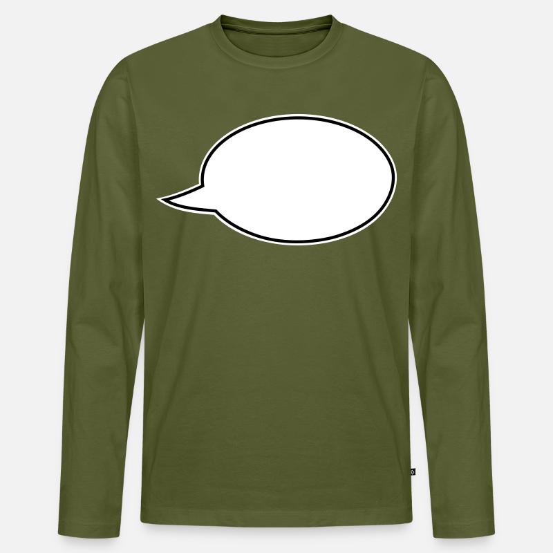 Speech bubble comic right - Men's Premium Organic Long Sleeve Shirt - khaki