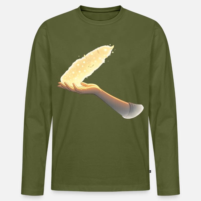 Loslassen – ein stilles Zeichen - Männer Premium Bio Langarmshirt - Khaki