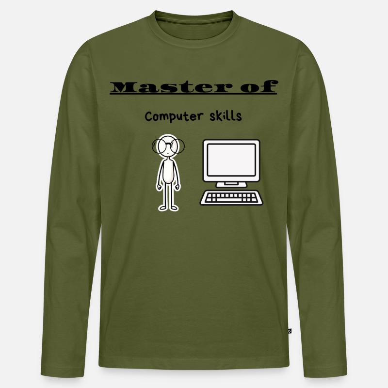 Master der Computerfähigkeiten - Männer Premium Bio Langarmshirt - Khaki