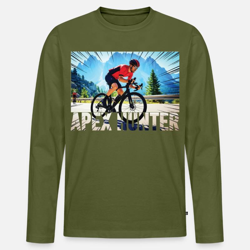 APEX HUNTER Mountainbiker - Männer Premium Bio Langarmshirt - Khaki