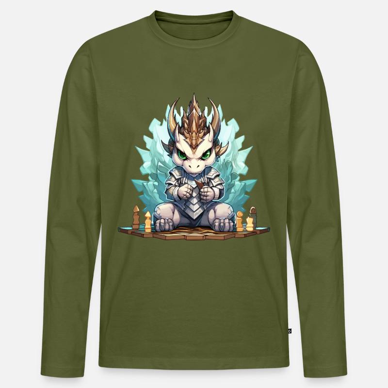 Eisdrache Ritter Kristallkranz - Männer Premium Bio Langarmshirt - Khaki