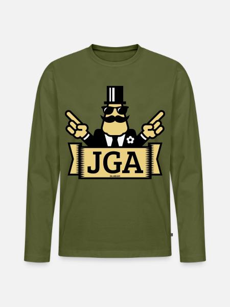 JGA Handzeichen (Junggesellenabschied / 3C) - Männer Premium Bio Langarmshirt - Khaki
