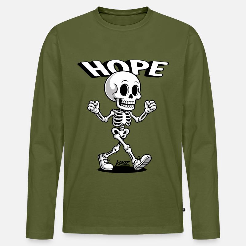 Hope Skeleton Stride - Männer Premium Bio Langarmshirt - Khaki
