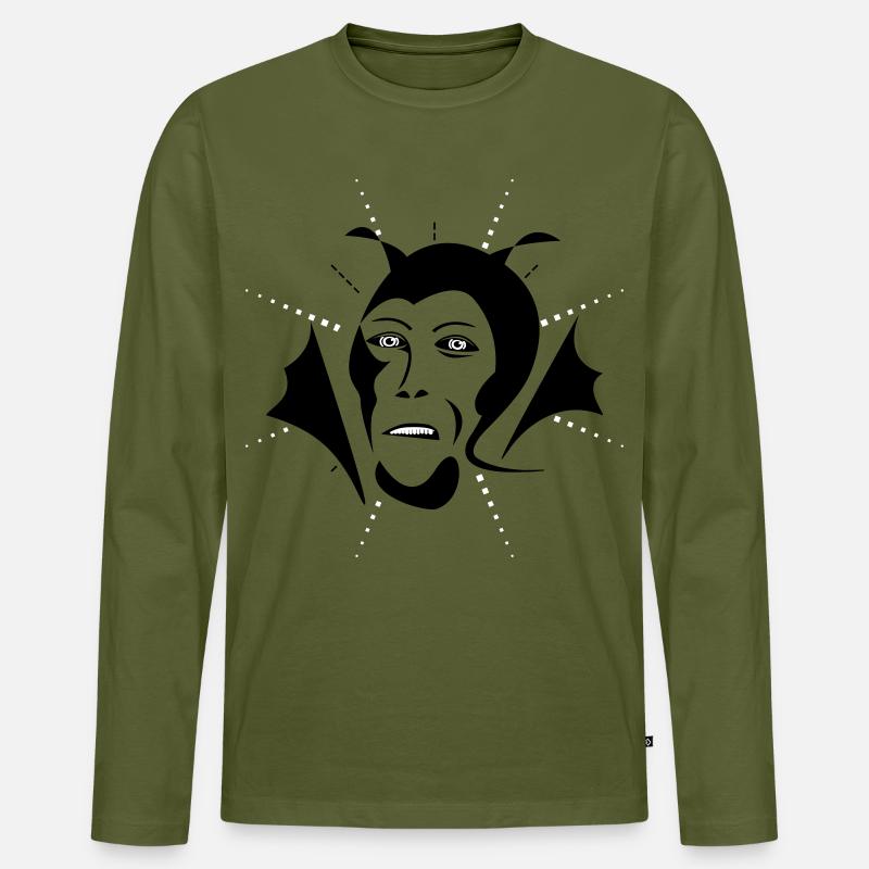 Devil - Männer Premium Bio Langarmshirt - Khaki