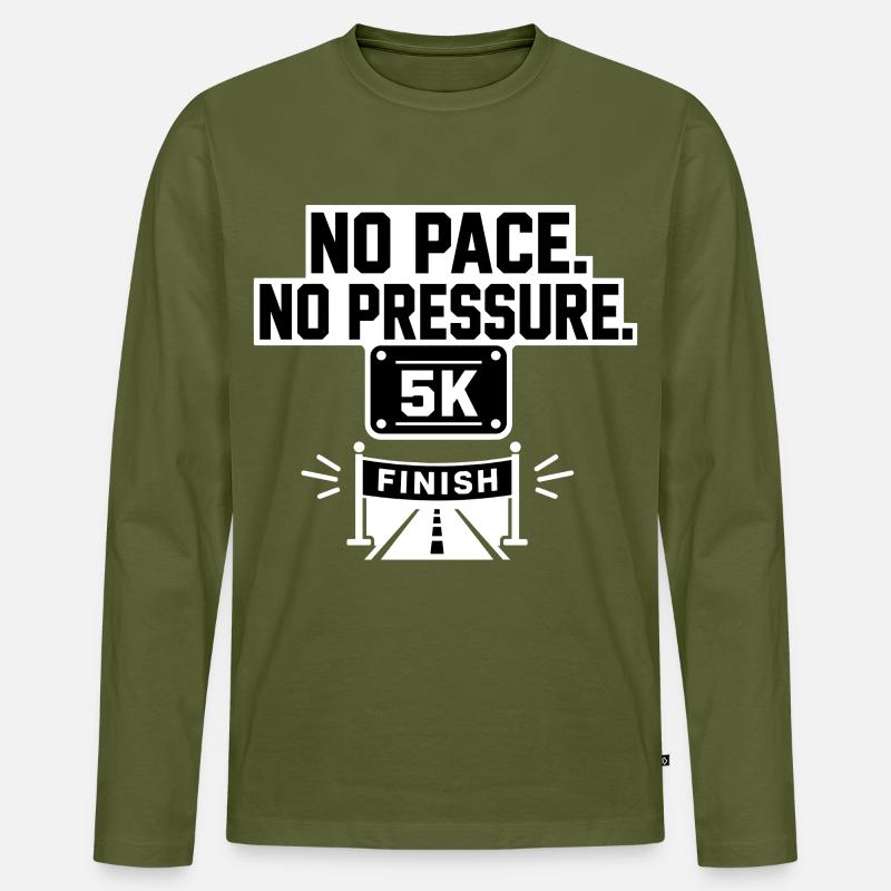 No Pace 5K - Männer Premium Bio Langarmshirt - Khaki