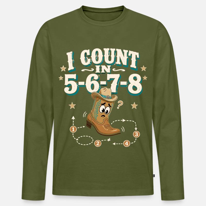 Count 5-6-7-8 - Männer Premium Bio Langarmshirt - Khaki
