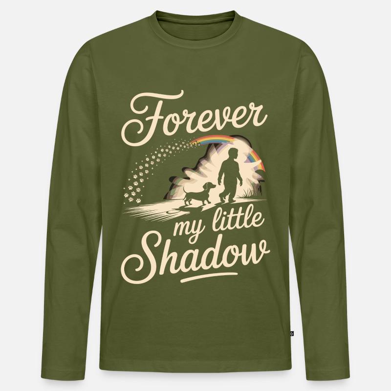 Dackel Schatten - Männer Premium Bio Langarmshirt - Khaki