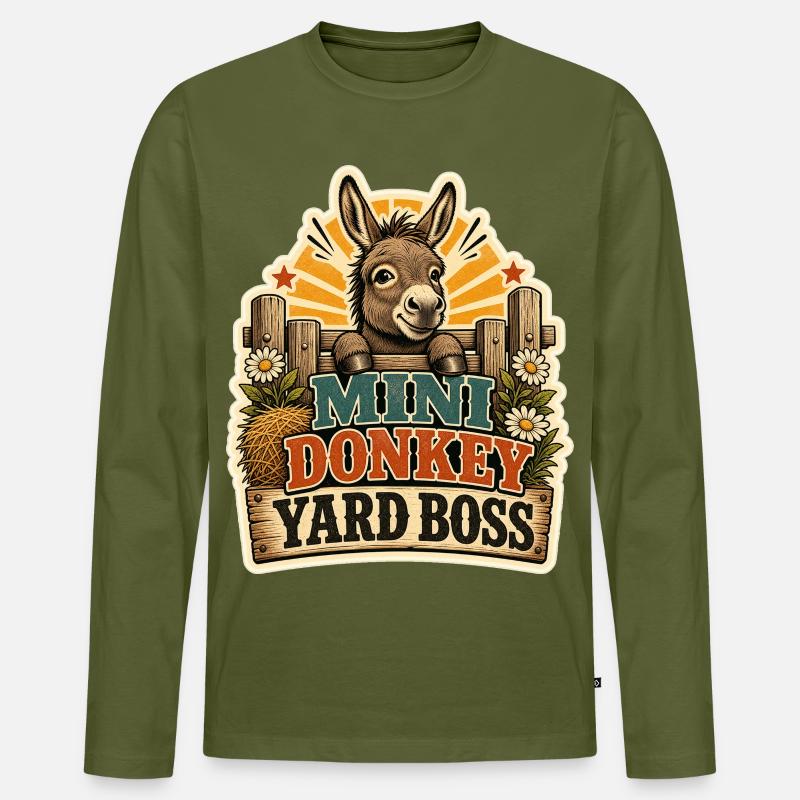 DONKEY YARD - Männer Premium Bio Langarmshirt - Khaki