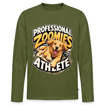 Golden Retriever - Männer Premium Bio Langarmshirt - Khaki - Vorne - Nico (187cm)