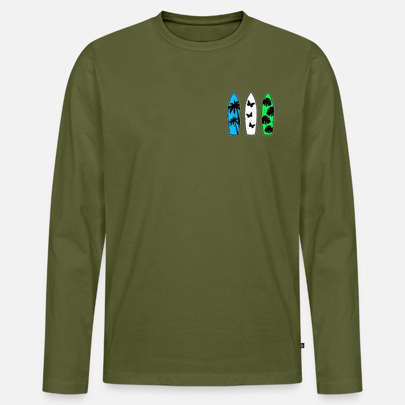 Surfboards - Männer Premium Bio Langarmshirt - Khaki