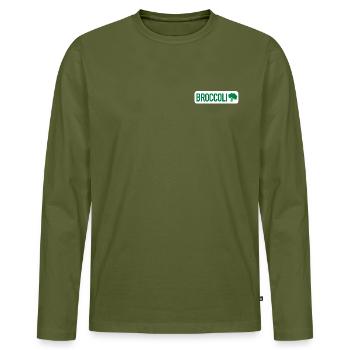 Brocoli - T-shirt manches longues Premium bio Homme - kaki - Devant - Nico (187cm)