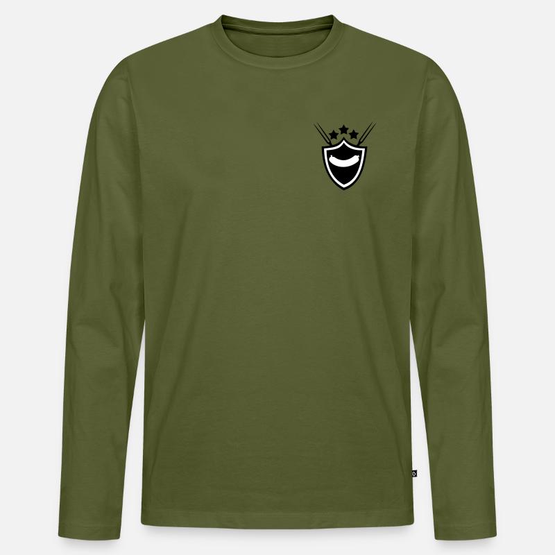 Grillwurst - Männer Premium Bio Langarmshirt - Khaki