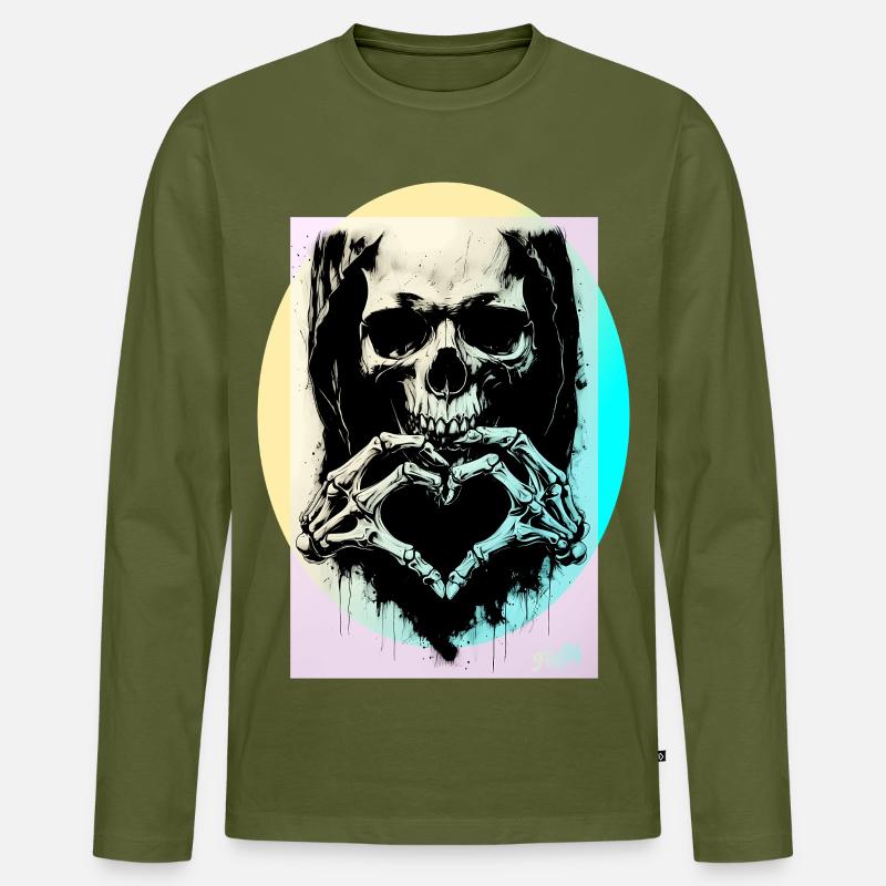 Das Herz des Todes ☠ - Männer Premium Bio Langarmshirt - Khaki
