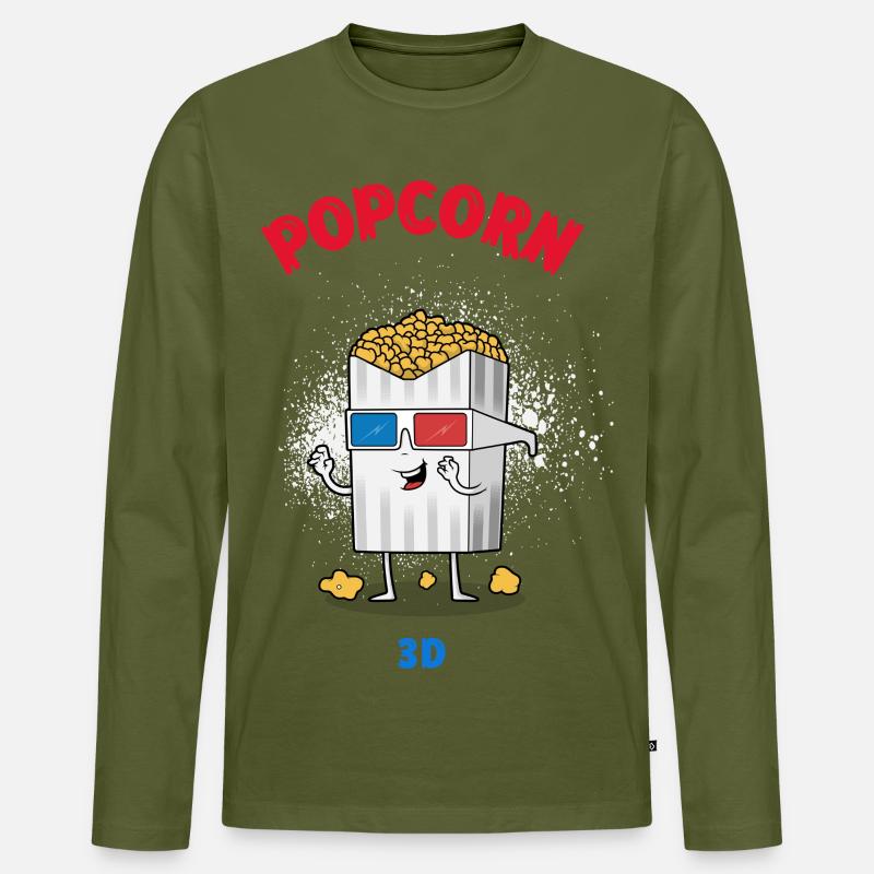 pop corn - Men's Premium Organic Long Sleeve Shirt - khaki