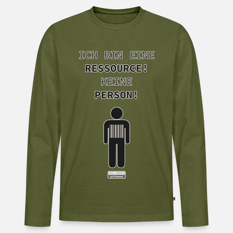 Ich bin eine Ressource, keine Person! - Männer Premium Bio Langarmshirt - Khaki