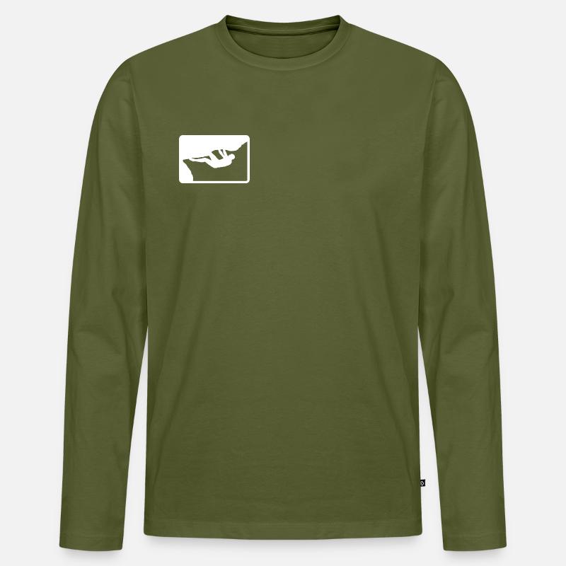 Outdoor Boulderer - Männer Premium Bio Langarmshirt - Khaki