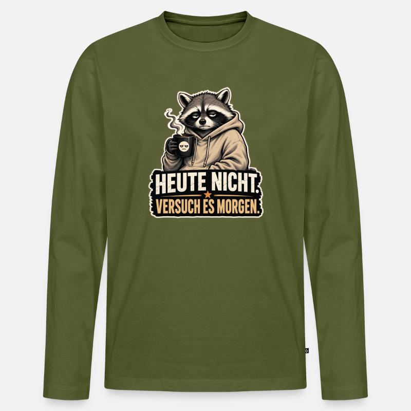 Heute nicht - Männer Premium Bio Langarmshirt - Khaki