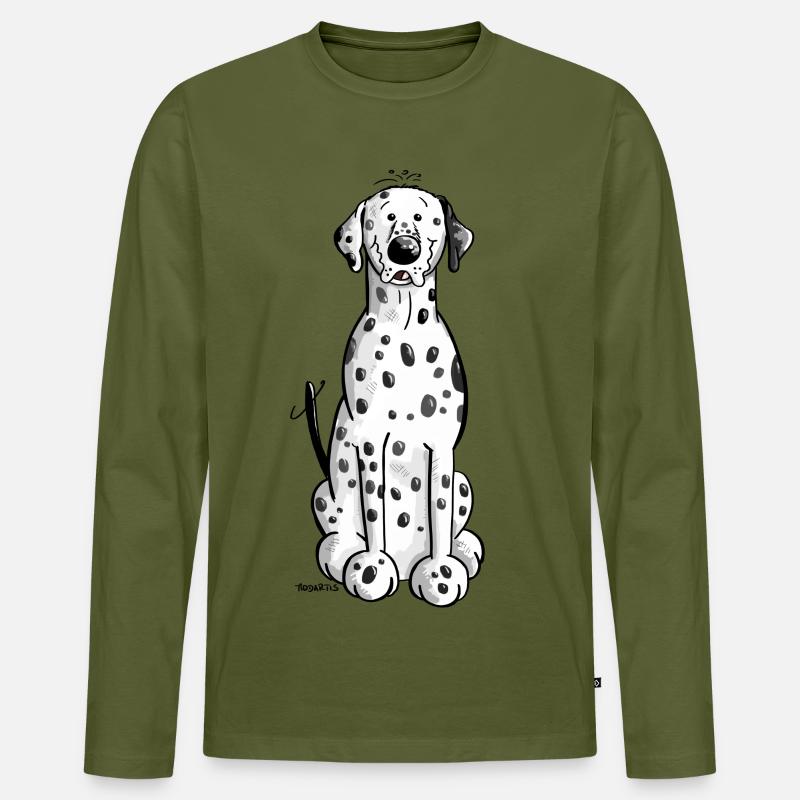 Drolliger Dalmatiner - Männer Premium Bio Langarmshirt - Khaki
