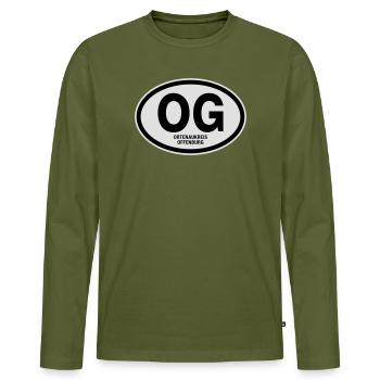 OG Ortenaukreis Offenburg - Männer Premium Bio Langarmshirt - Khaki - Vorne - Nico (187cm)